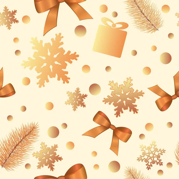Téli varrat nélküli mintázat karácsonyi elemekkel: karácsonyfa, — Stock Vector
