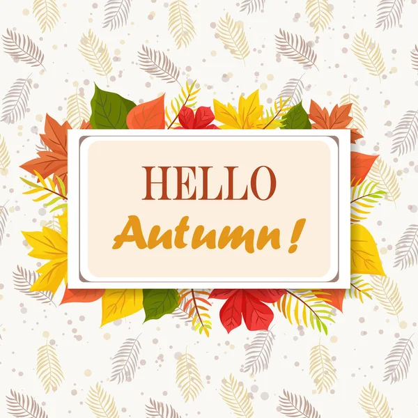 Hello Autumn Sales Banner Ilustracja Wektora Sprzedaży Sezon Jesienny — Wektor stockowy