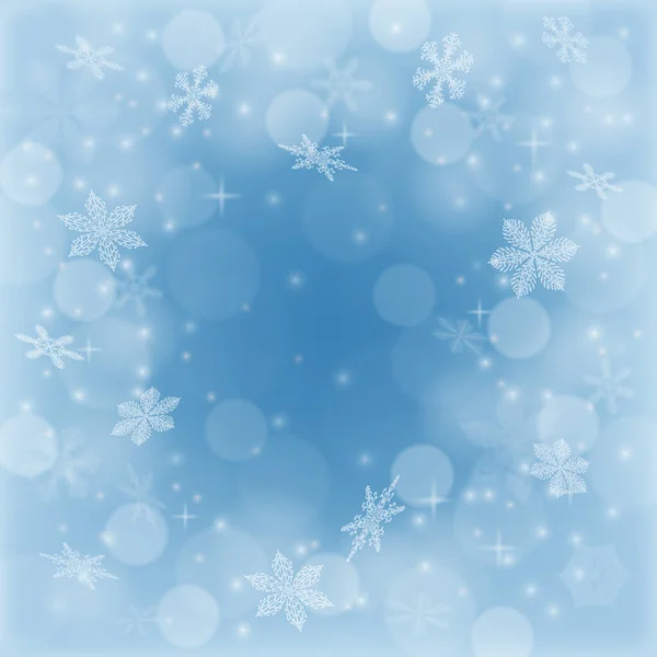 눈송이가 비춘다 눈송이가 떨어지고 겨울의 배경에 Snowflakes Template Happy New — 스톡 벡터