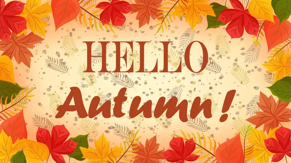 Hello Autumn Sales Banner Ilustracja Wektora Sprzedaży Sezon Jesienny — Wektor stockowy