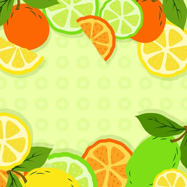 Tropical Leaves Lemons Oranges Limes Pattern Tropic Fruits Hand Drawn — Stock Photo, Image