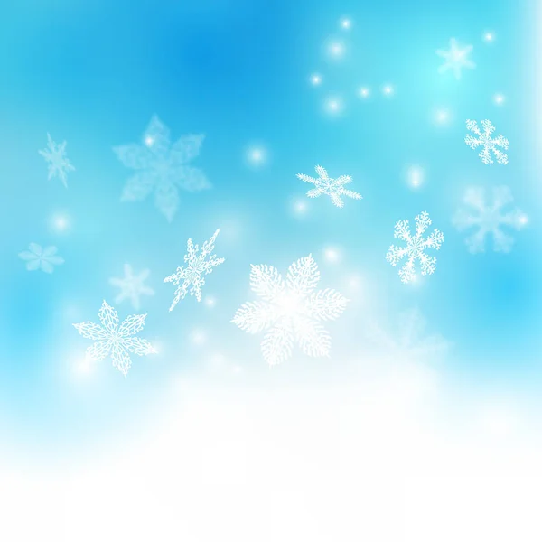 Sneeuwvlokken Schijnen Het Licht Vallende Sneeuwvlokken Sneeuw Achtergrond Winterglitter Achtergrond — Stockvector