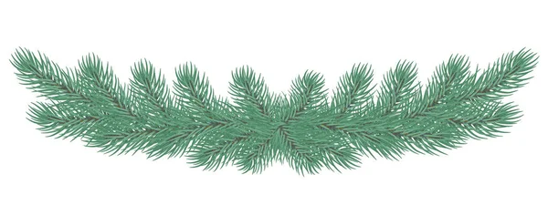 Рождественский Венок Сосновыми Ветвями Xmas Decoration Vector Рождество Элемент Дизайна — стоковый вектор