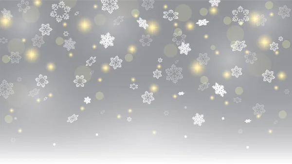 雪の結晶が光の中で輝きます 抽象的な雪片の背景 雪の背景 冬の降雪 青空に白い雪の結晶 クリスマスの背景 雪が降ってる キラキラと雪の結晶 Eps — ストックベクタ