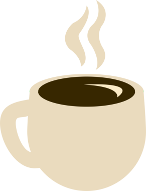 Bir fincan kahve ikonu. Kupa yassı ikonu. Tasarım logosu, ziyaret kartı vs. için ince satır işaretleri. Sıcak içecek. Kupa çizgisi çizimi. Ofiste sade kahve ve enerji var. Şeffaf, png. düz biçim