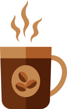 Kahve içen latte.cappuccino kahve bardağı karikatürü.