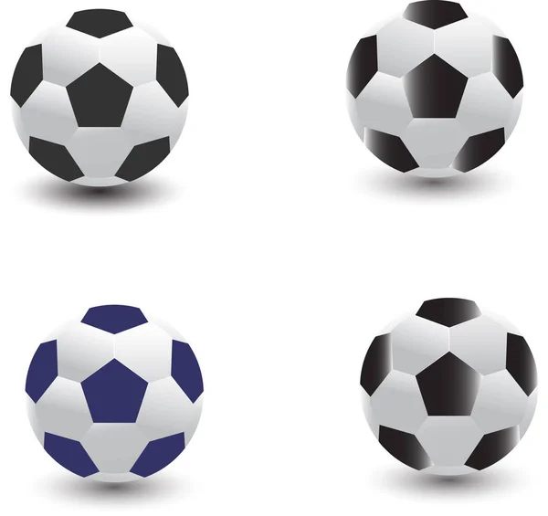コレクション サッカー ボール デザイン分離された白地 — ストック写真
