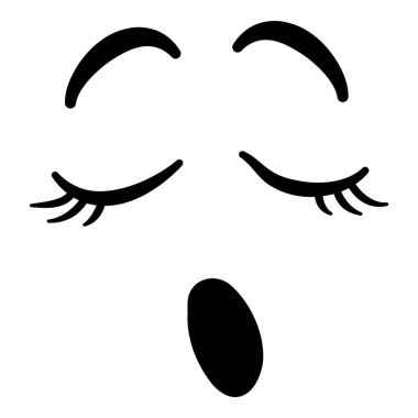 Çizgi film yüzü. Etkileyici gözler ve ağız, gülümseyen, ağlayan ve şaşırmış karakter yüz ifadeleri. Karikatür, karikatür, karikatür, karikatür. İzole vektör illüstrasyon simgesi