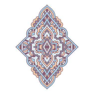 Renkli Mandala simgesi, özet el çizimi biçimi