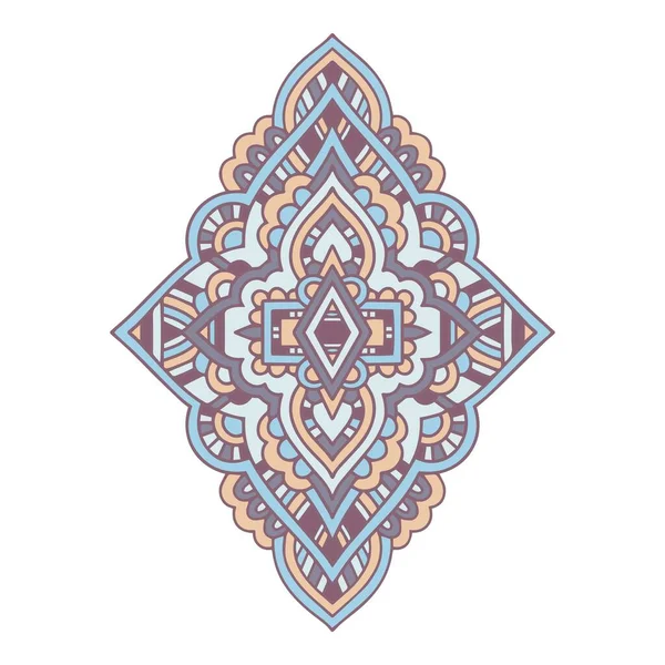 Icône Mandala colorée, style dessiné à la main — Image vectorielle