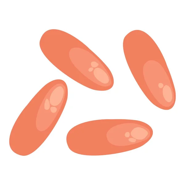 Bactéries rouges icône du virus, style dessin animé — Image vectorielle
