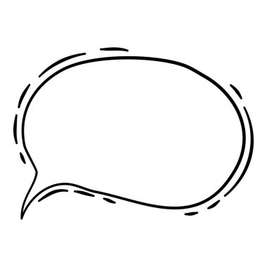 Çizgi roman balonu pop sanat simgesi, el çizimi ve özet tarzı