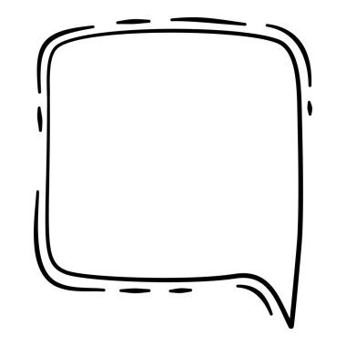 Çizgi roman balonu pop sanat simgesi, el çizimi ve özet tarzı