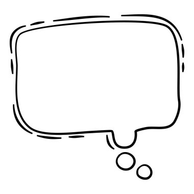 Çizgi roman balonu pop sanat simgesi, el çizimi ve özet tarzı