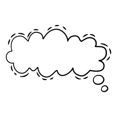 Çizgi roman balonu pop sanat simgesi, el çizimi ve özet tarzı