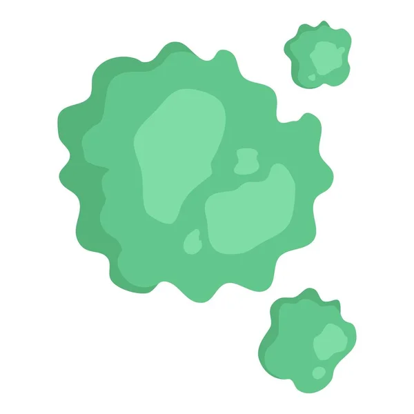 Zielona nowoczesna ikona wirusa grypy, styl kreskówki — Wektor stockowy