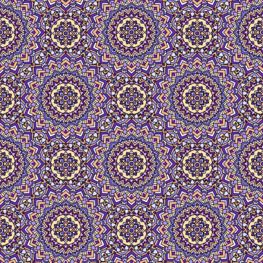 Pastel renklerde soyut geometrik tasarım. Pembe, mavi ve gri renkli etnik dekoratif sanat. Hint tarzı desen.