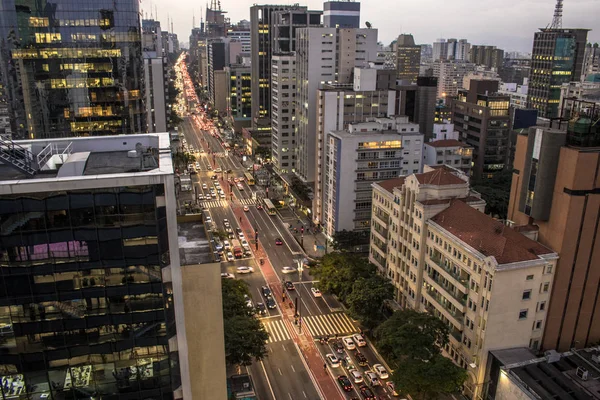 São Paulo Brasil Maio 2018 Vista Aérea Avenida Paulista Linha — Fotografia de Stock