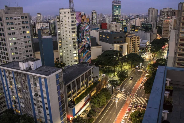 Sao Paulo Brasilien Mai 2018 Luftaufnahme Der Avenida Paulista Und — Stockfoto