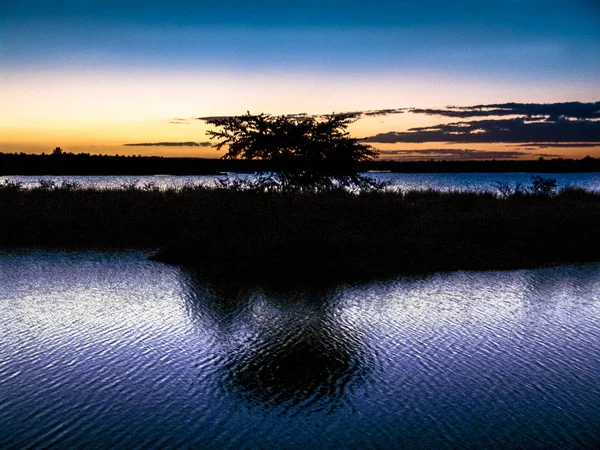 Zonsondergang Sao Francisco Rivier Noordoosten Van Brazilië — Stockfoto