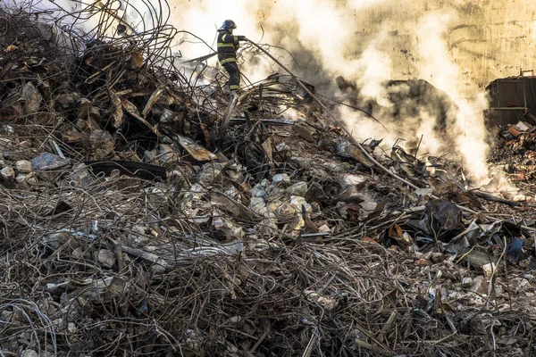 Sao Paulo Brazylia Maja 2018 Brazylijski Strażaków Maszyn Usunąć Zanieczyszczenia — Zdjęcie stockowe