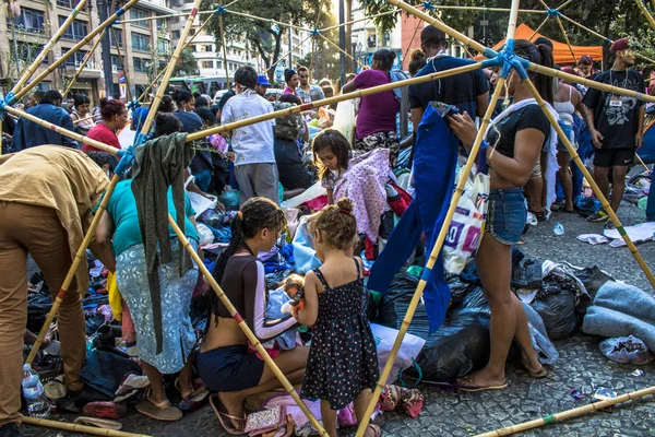 Sao Paulo Brazil May 2018 Camp Families Occupying Building Collapsed — Stock Photo, Image