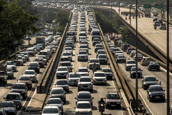 Sao Paulo Brazil April 2017 Heavy Traffic East West Connection — Stock Photo, Image