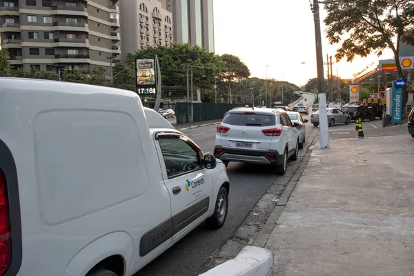 Sao Paulo Brasil Mayo 2018 Gente Hace Cola Por Combustible — Foto de Stock