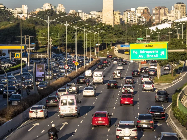 Sao Paulo Brazil June 2018 Traffic Jam Maio Avenue Both — Stock Photo, Image