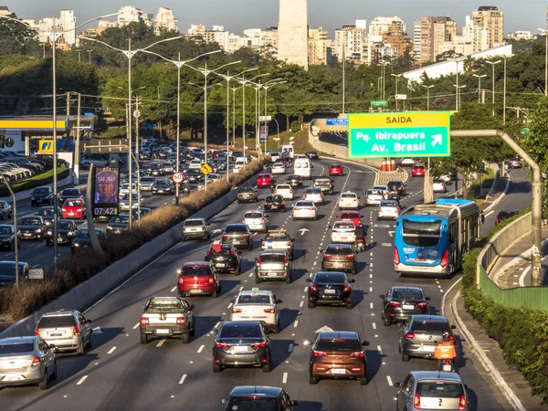 Sao Paulo Brazil June 2018 Traffic Jam Maio Avenue Both — Stock Photo, Image