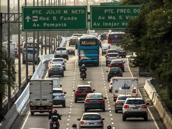 Sao Paulo Brazylia Czerwca 2018 Widok Ruchu Autostradą Marginal Tiete — Zdjęcie stockowe
