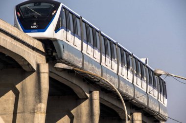 Sao Paulo, Brezilya, 20 Haziran 2018. Monoray Tren demiryolu kiriş Sao Paulo Doğu bölgesinde taşır