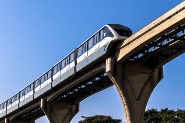 Sao Paulo, Brezilya, 20 Haziran 2018. Monoray Tren demiryolu kiriş Sao Paulo Doğu bölgesinde taşır