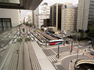 Sao Paulo, Brezilya, 22 Haziran 2018. Rating Paulista Avenue, Sao Paulo Merkez Bölge araç,