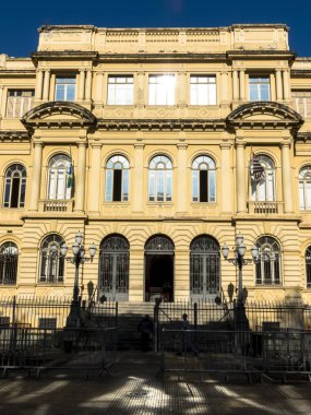 Sao Paulo, Brezilya, 29 Haziran 2018. Eski Normal okul Caetano de Campos, Eğitim Bakanı Republica Meydanı, şehir Sao Paulo'devlet merkezinin cephe