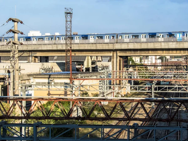 サンパウロ ブラジル 2018 Cptm ブラジャー駅 サンパウロの東ゾーンの近くの列車の動き — ストック写真