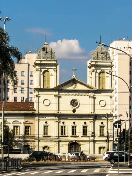 São Paulo Brasil Junho 2018 Fachada Igreja São Cristovao Avenida — Fotografia de Stock