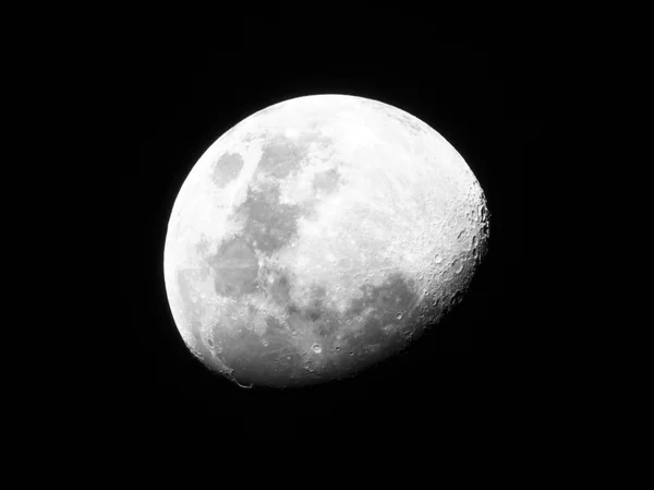 Half Moon Crescent Moon Gibbous Moon Middle Its Way Clear — Stock Photo, Image