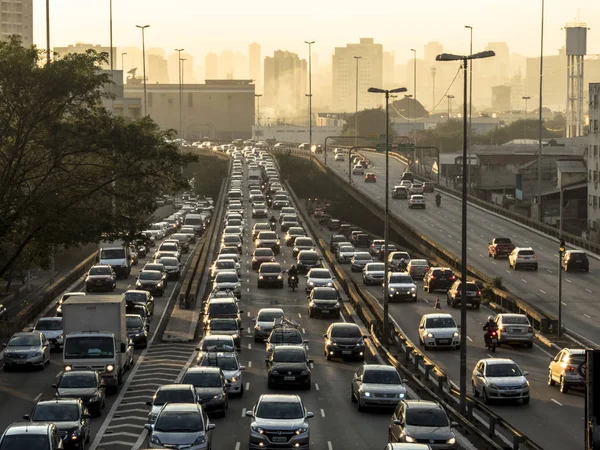Sao Paulo Brazil June 2018 Heavy Traffic East West Connection — Stock Photo, Image