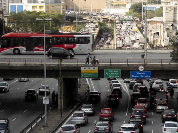 Sao Paulo Brazil July 2018 Heavy Traffic East West Connection — Stock Photo, Image