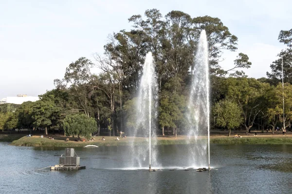 圣保罗 2018年7月07日 巴西圣保罗诺富特伊比拉普埃拉公园喷泉展 — 图库照片