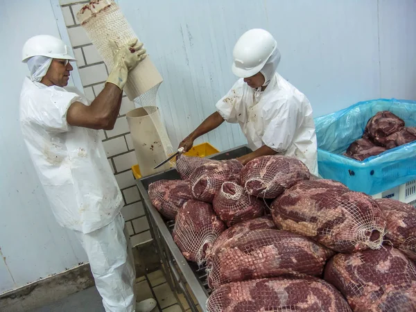 Sao Paulo Brasil Marzo 2006 Procesamiento Carne Industria Alimentaria — Foto de Stock