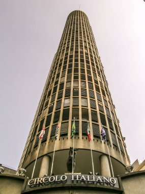 Sao Paulo, Brezilya, 22 Eylül 2004. Sao Paulo şehir merkezindeki Italia binasının cephesi. 168 m ile Brezilya'nın en yüksek 3..