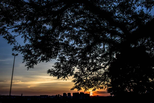 Skyline Cidade São Paulo Hora Pôr Sol — Fotografia de Stock