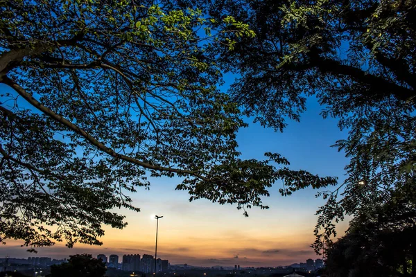 Skyline Sao Paulo City Solnedgången Tid — Stockfoto