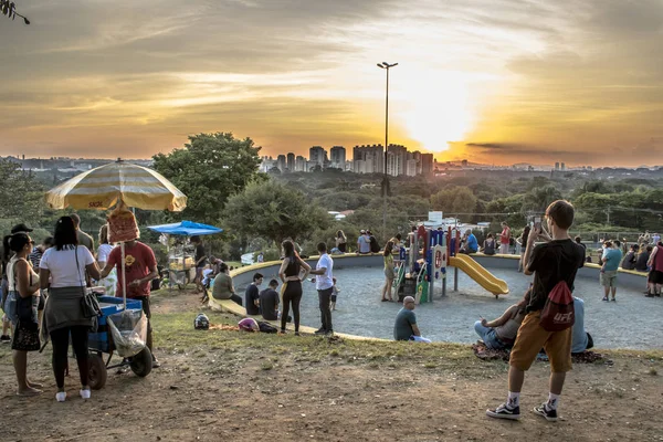 Sao Paulo Brezilya Ocak 2019 Nsanlar Sunset Meydanından Gün Batımı — Stok fotoğraf