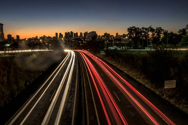 Marilia Sao Paulo Brazil June 2019 Trail Light Caused Vehicular — Stock Photo, Image