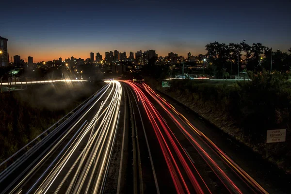 Marilia Sao Paulo Brazil June 2019 Trail Light Caused Vehicular — Stock Photo, Image