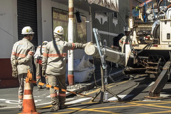 Marilia Sao Paulo Brazilië Mei 2019 Werknemers Wisselen Posten Onderhoud — Stockfoto