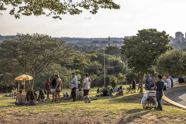 Sao Paulo Brasilien Januari 2019 Människor Väntar Solnedgången Tid Från — Stockfoto